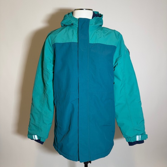Lands End Squall Waterproof Insulated Coat Hooded Youth Kid Unisex Size XL 14-16